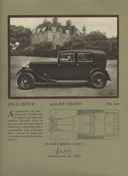 Rolls-Royce 20-25 HP Prospekt 1932