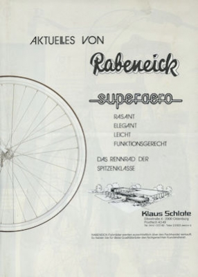 Rabeneick bicycle brochure 1985