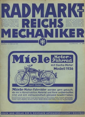 Radmarkt und Reichsmechaniker 1937 various magazines