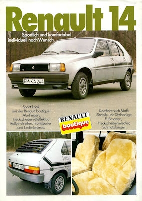 Renault 14 equipment brochure ca. 1980