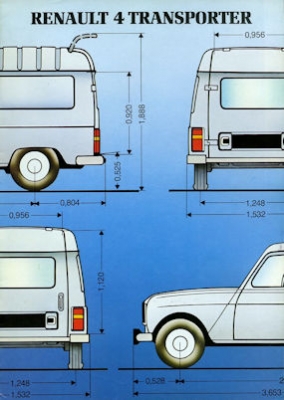 Renault 4 Transporter Prospekt ca. 1984