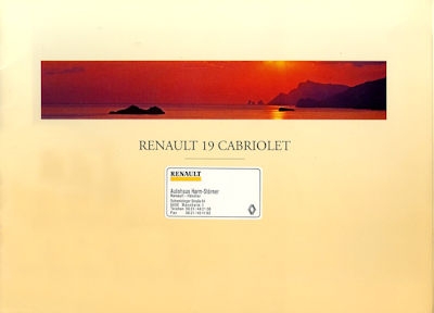 Renault 19 Cabriolet brochure 3.1993