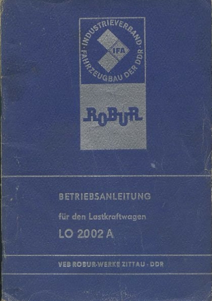 Robur LO 2002 A Bedienungsanleitung 9.1976