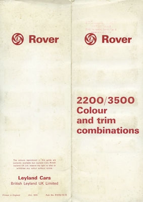 Rover 2200 3500 Farben 10.1975