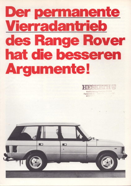 Range Rover Prospekt ca. 1984