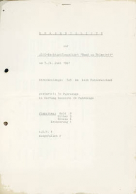 Rund um Helmstedt Ausschreibung und Ergebnislisten 22.5.1967
