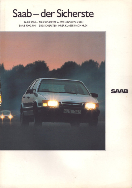 Saab Sicherheit-Prospekt 1989