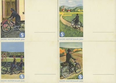 Sachs 74 ccm 10 Postcards ca. 1932