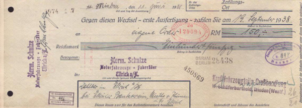 W. Schäferbarthold Minden Wechsel 1938