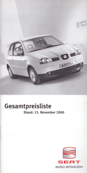 Seat Preisliste 11.2000