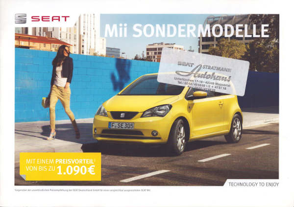 Seat Mii Sondermodelle Prospekt 12.2014