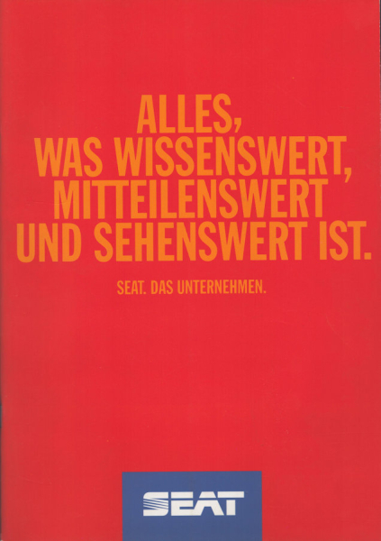 Seat Unternehmens-Prospekt 8.1993