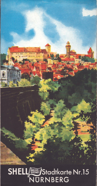 Shell Stadtkarte Nr. 15 Nürnberg 1930er Jahre