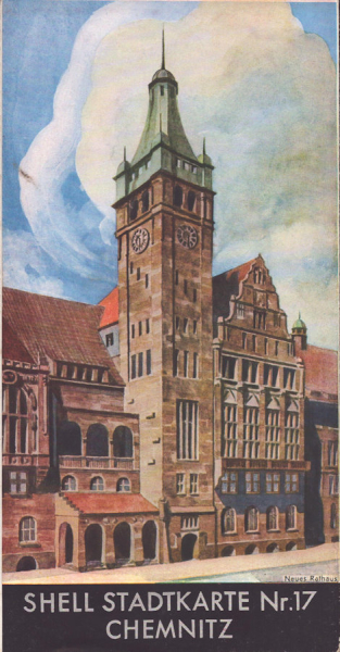 Shell Stadtkarte Nr. 17 Chemnitz 1930er Jahre