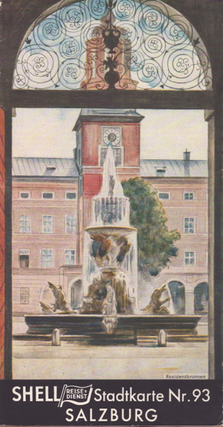 Shell Stadtkarte Nr. 93 Salzburg 1930er Jahre
