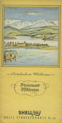 Shell Straßenkarte 24 Steiermark / Ostkärnten 1930er Jahre