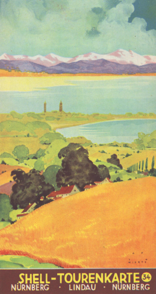 Shell Tourenkarte 34 1930er Jahre