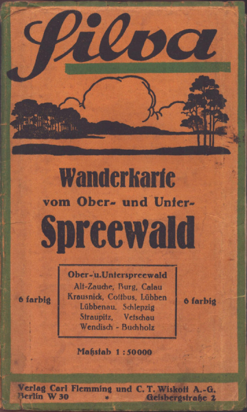 Silva Verlag Wanderkarte Ober- und Unter-Spreewald 1930er Jahre