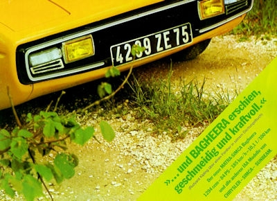 Simca Matra Bagheera brochure ca. 1974