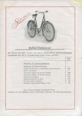 Simson Preisliste 2.1934