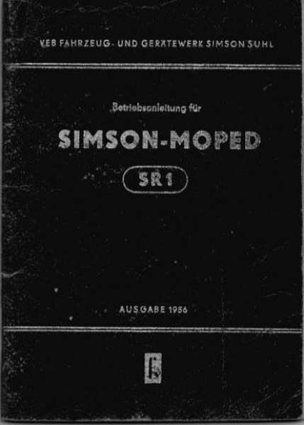 Simson SR 1 Bedienungsanleitung 10.1955