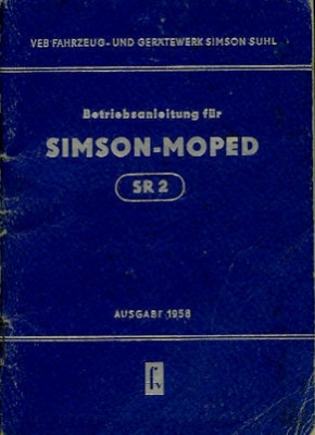 Simson SR 2 owner`s manual 1958