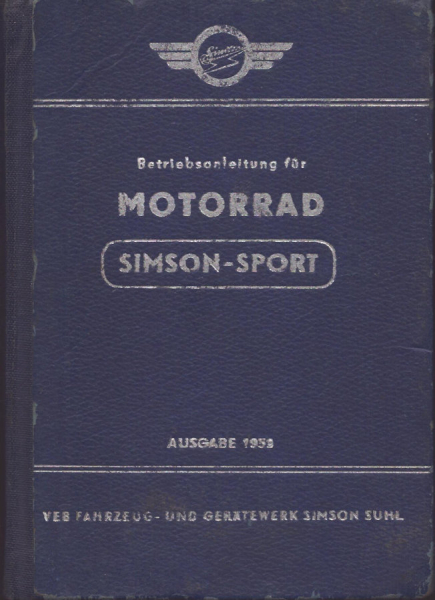 Simson Sport Bedienungsanleitung 1959