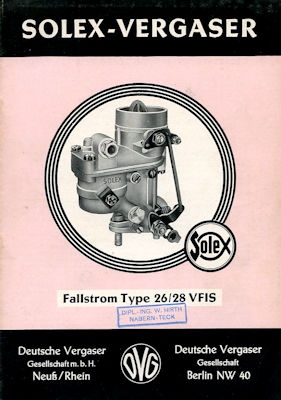 Solex Vergaser Typ 32 PBI 5.1955