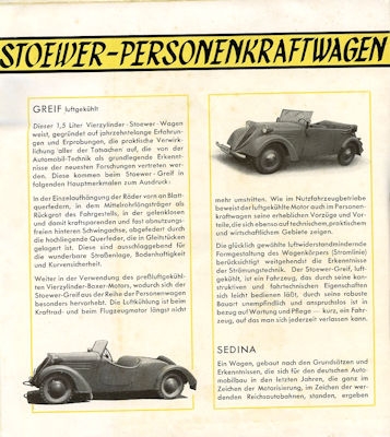 Stoewer program 1938