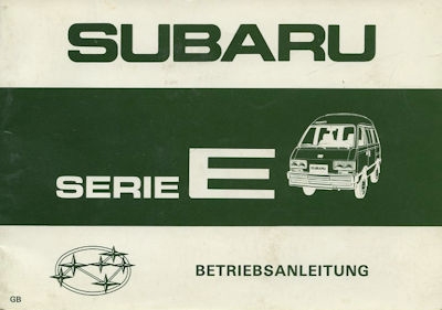 Subaru Serie E owner`s manual 11.1983