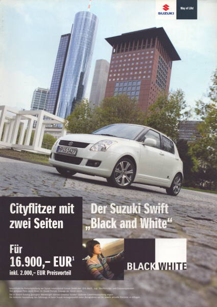 Suzuki Swift Black and White Prospekt 5.2008