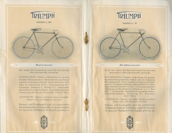 Triumph Fahrrad Programm 1926