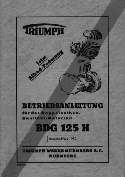 Triumph BDG 125 H Bedienungsanleitung 3.1952