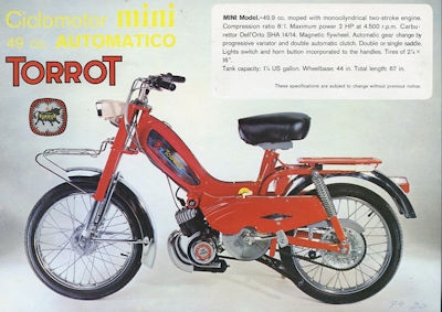 Torrot Ciclomotor Mini / Maxi Prospekt 1970er Jahre