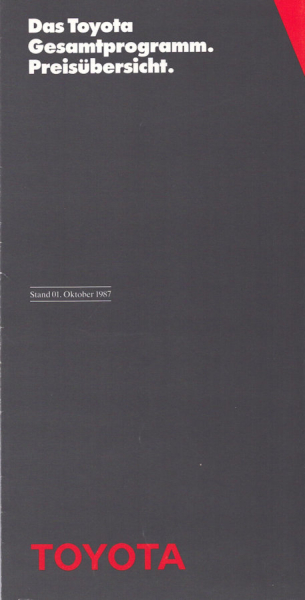 Toyota Preise 10.1987