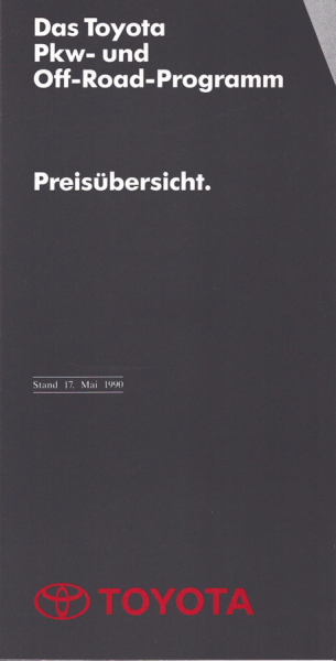 Toyota Preise 5.1990
