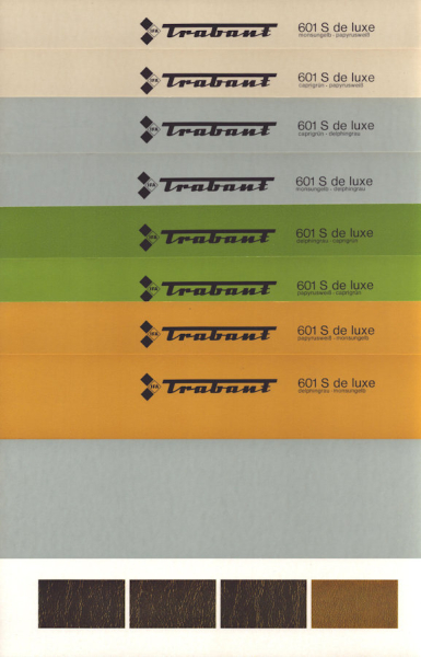 Trabant Farben und Polster Prospektblätter ca. 1979/80