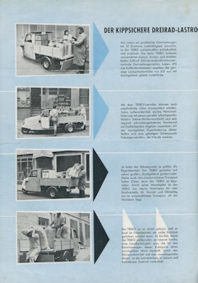 Triro Typ 500 Dreirad Lastkraftroller Prospekt ca. 1950