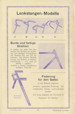 Urania bicycle brochure 1926