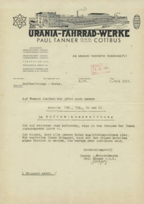 Urania Brief 7.1933