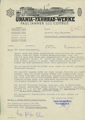 Urania letter 2.1934