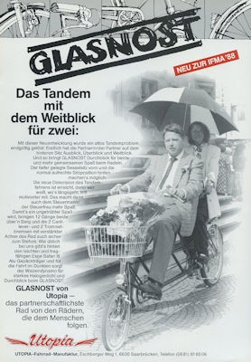 Utopia Glasnost Fahrrad Prospekt 1988/89