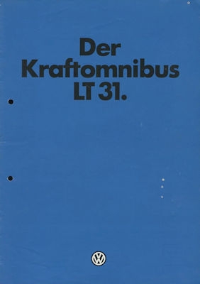 VW LT 31 Kraftomnibus Prospekt 8.1980