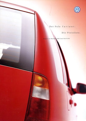 VW Polo 3 Variant pricelist 9.1999