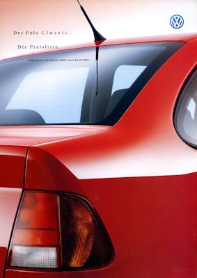VW Polo 3 Classic pricelist 9.1999