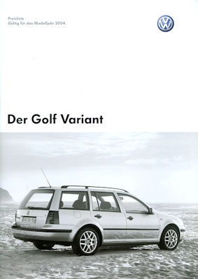 VW Golf 4 Variant Preisliste 12.2003