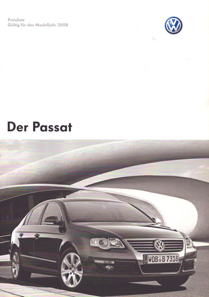 VW Passat B 6 Preisliste 5.2007 ür 2008
