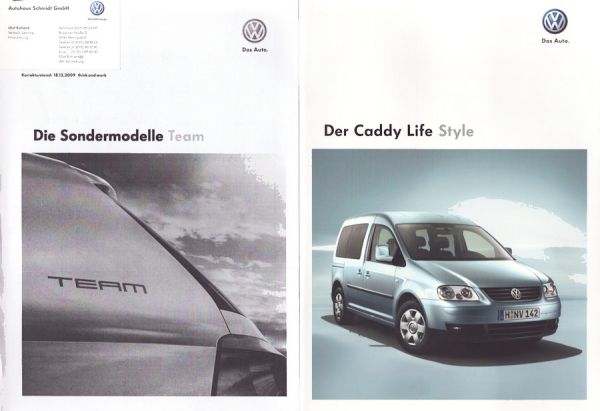 VW Caddy Prospekt-Mappe 2010