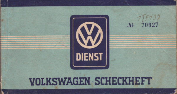 VW Käfer Scheckheft 11.1949