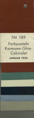 VW Karmann Ghia Farben 1958